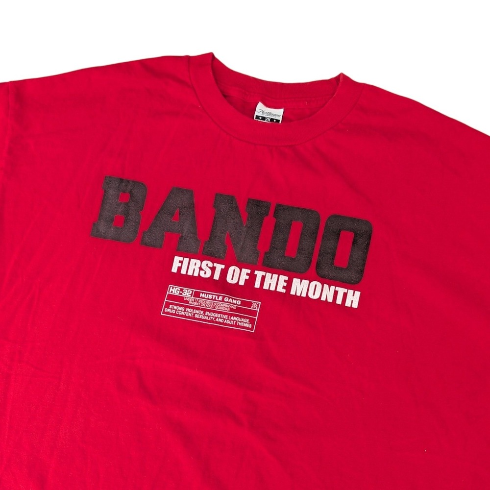 Hustle Gang Bando First Of The Month Tee Mens 2X Red Graphic Shirt HG-32